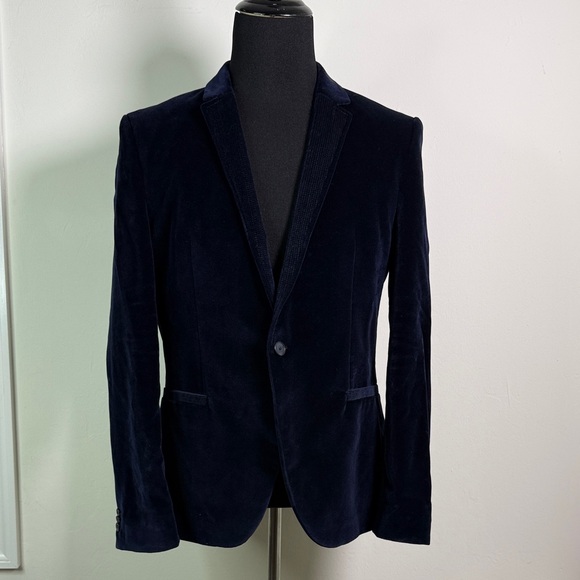 HUGO BOSS Men's Navy Velvet Blazer 42R